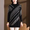 103-26769半高领针织连衣裙女秋冬季斜纹修身中长款气质显瘦保暖百搭毛衣裙 商品缩略图3
