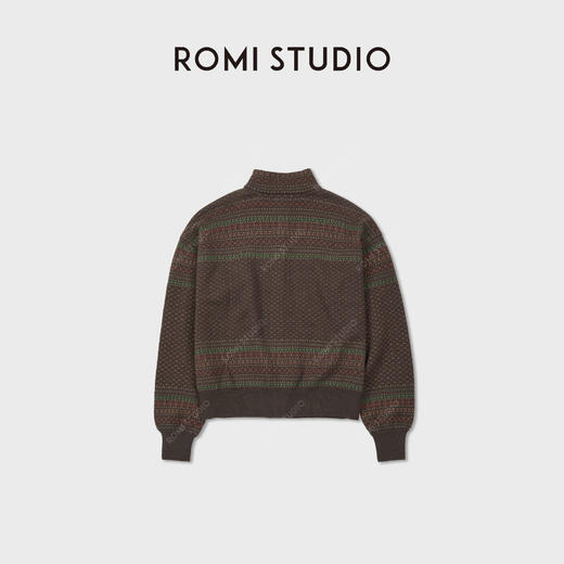 ROMI STUDIO“复古色彩”羊绒高支羊毛开衫软糯立领毛织RWCAW65766 商品图2