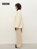 HIDEMI 美利奴羊毛双面呢不对称设计感翻领大衣 乳白色/黑色 商品缩略图6