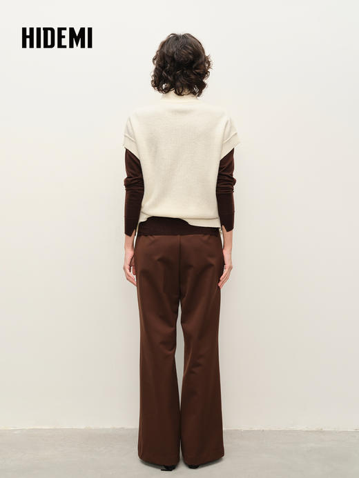 HIDEMI 显瘦中高腰喇叭长裤神裤 军绿色/咖啡色/黑色 商品图4