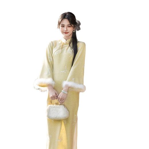 GX时尚改良新中式年轻少女款仿羊绒超柔旗袍2025秋冬新款旗袍 商品图4