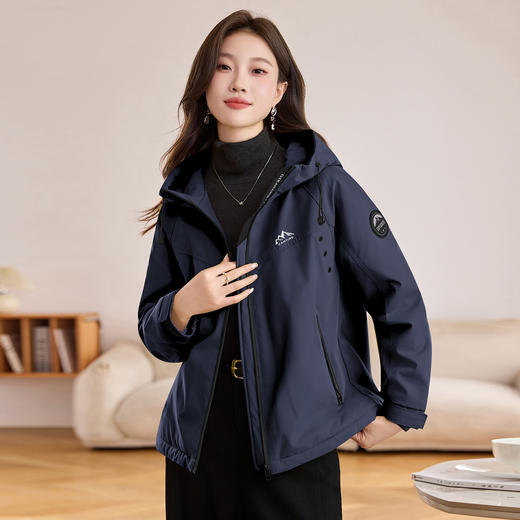 丁摩 休闲连帽派克棉服女冬季新款宽松洋气加厚夹棉冲锋衣外套5ZF-25893 商品图3