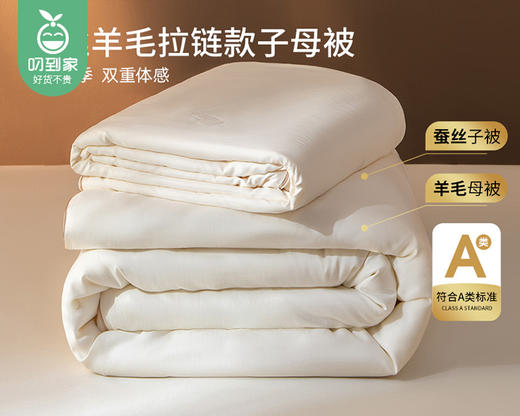 佳丽斯有机蚕丝澳毛子母被/1套（200*230cm，填充物重子被约300g+母被约1700g）补单专用 商品图2