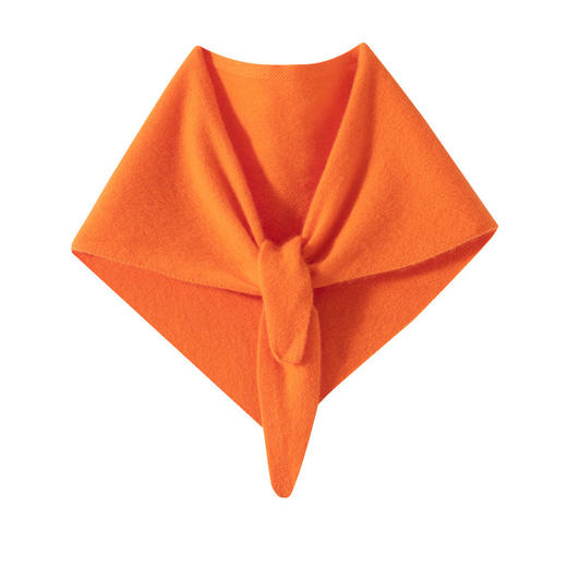 丁摩 100%纯山羊绒小三角巾女针织领巾护颈围脖秋冬新披肩外搭围巾5ZF-804 商品图4