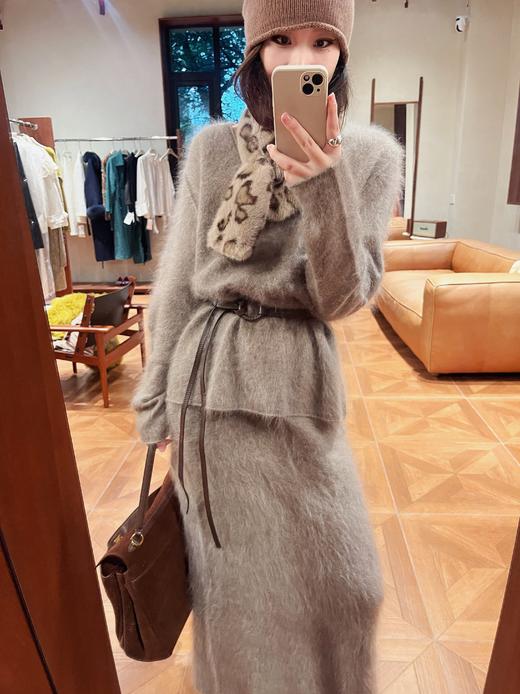 PIAN AI冷小姐# 2色羊毛拉毛毛衣套装 商品图4