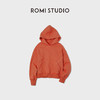 ROMI STUDIO抓绒版重磅平纹密棉橘色短款连帽套头卫衣 RWCAS66489 商品缩略图1