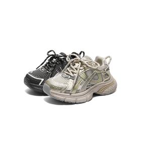 BF楼百丽星河轨迹银色老爹鞋厚底男女大童鞋新款运动休闲鞋50756C85