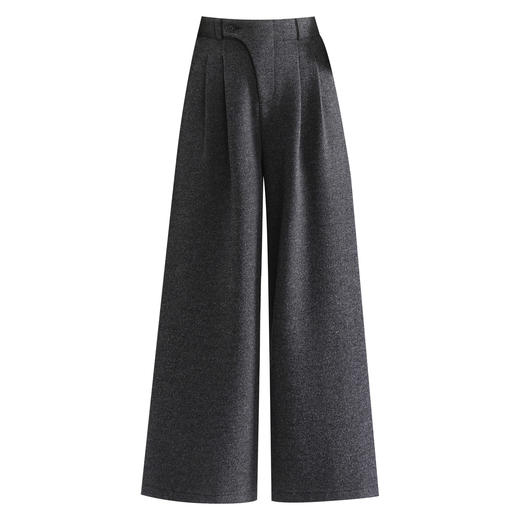 QYM 9532-Y高腰宽松毛呢阔腿裤气质厚款羊毛裤 商品图4