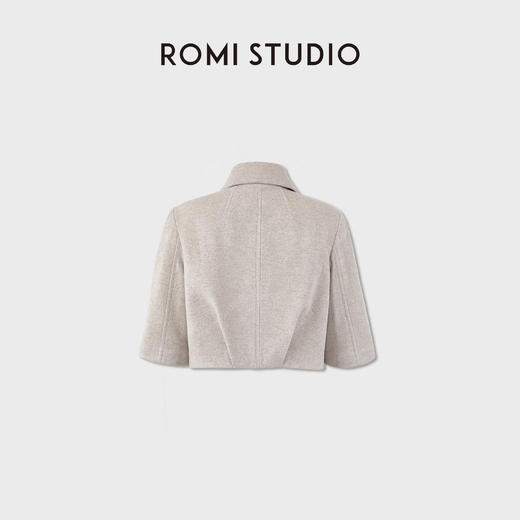 ROMI STUDIO“羊驼澳毛”细腻绒毛简约短款翻领毛呢外套RWCWWG6567 商品图1