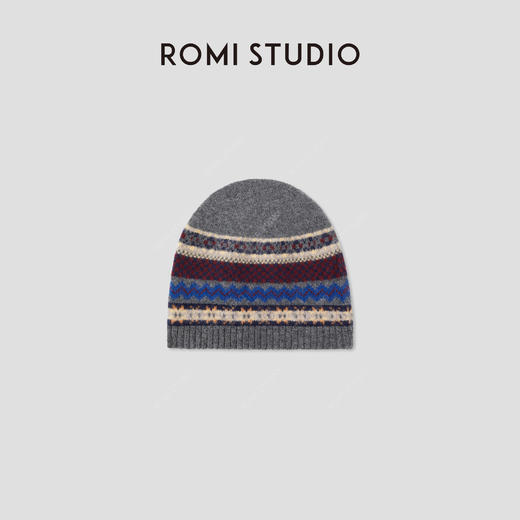 ROMI STUDIO“北海道三件套”100%羊毛费尔岛提花围巾 RWCAPZ4919 商品图2