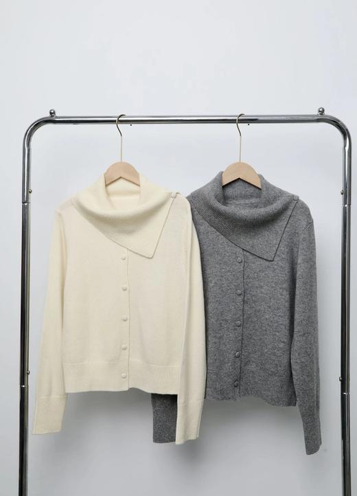 温润老钱～【定制量感围脖针织开衫】LP家同源100%顶级全羊毛！设计感围脖领自带腔调，修饰脸型与颈部线条，舒适自在WD 商品图2