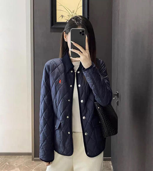 预售！RLの保真~！3K+马标刺绣！老钱风夹棉外套.绗缝菱格薄棉服 商品图3