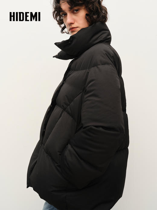 HIDEMI 超保暖白鸭绒两件套收纳背包配套加厚款羽绒大衣 白色/黑色 商品图4