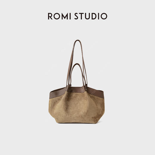 ROMI STUDIO 首饰袋 羊京绒头层牛皮大容量手提托特包RWCAP06482 商品图1