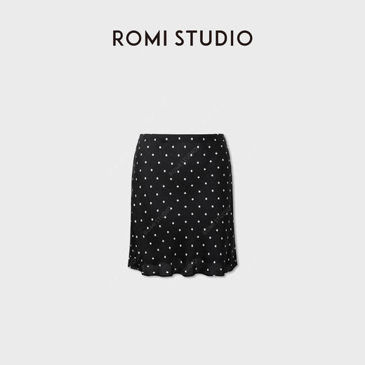 ROMI STUDIO“波点半裙”16mm桑蚕丝光泽垂感法式半身裙RWDSXY1487 商品图0