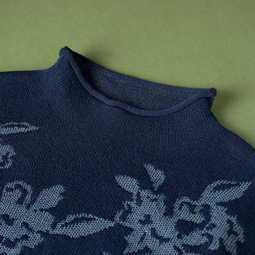 【林栖设计小店】（现货）提花套头毛衣复古优雅气质修身显瘦2026早春新款上衣女G1961220 商品图1