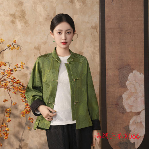 GX苏杭批发女装2025秋冬爆款版型棉绸提花国风外套百搭开衫旗袍上衣 商品图2