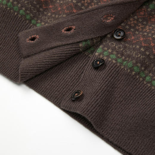 ROMI STUDIO“复古色彩”羊绒高支羊毛开衫软糯立领毛织RWCAW65766 商品图3