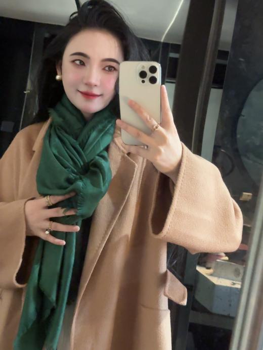 驴家Monogram绿色丝巾围巾披肩 商品图3