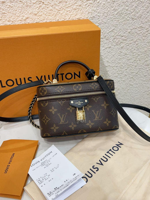 LV 拼色老花 新款 窄版 Vanity 化妆包 芯片 商品图0