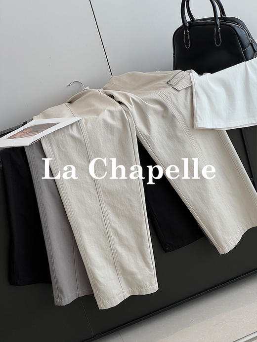 会员福利【100高支棉+廓形显瘦】拉夏贝尔/La Chapelle工装风直筒阔腿裤高腰百搭时髦酷感休闲裤Get美高穿搭 商品图7