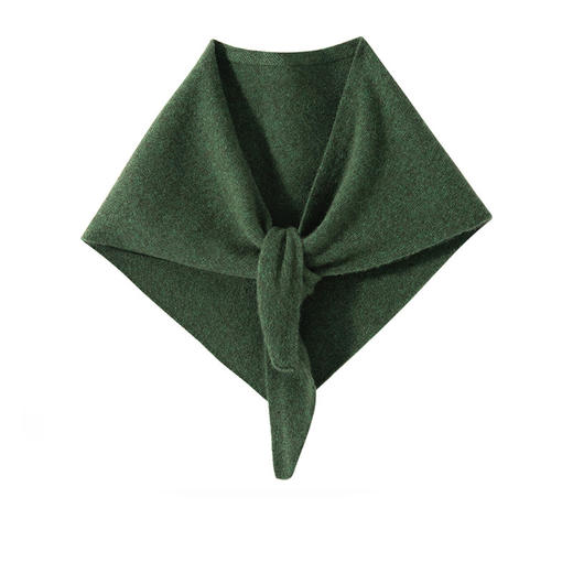 丁摩 100%纯山羊绒小三角巾女针织领巾护颈围脖秋冬新披肩外搭围巾5ZF-804 商品图0