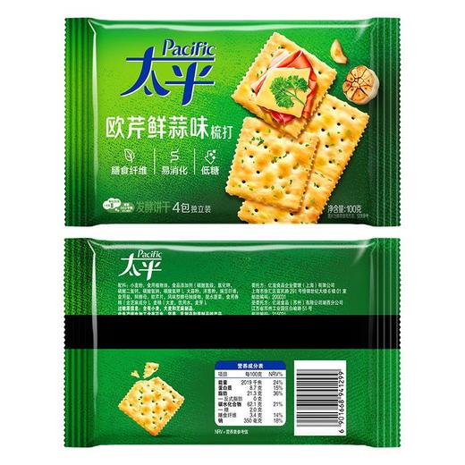 太平 欧芹鲜蒜味梳打发酵饼干 100g/包 商品图1
