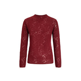 【林栖设计小店】（现货）镂空提花套头毛衣复古优雅修身显瘦2026早春新款长袖上衣G1961219