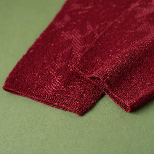 【林栖设计小店】（现货）镂空提花套头毛衣复古优雅修身显瘦2026早春新款长袖上衣G1961219 商品图2