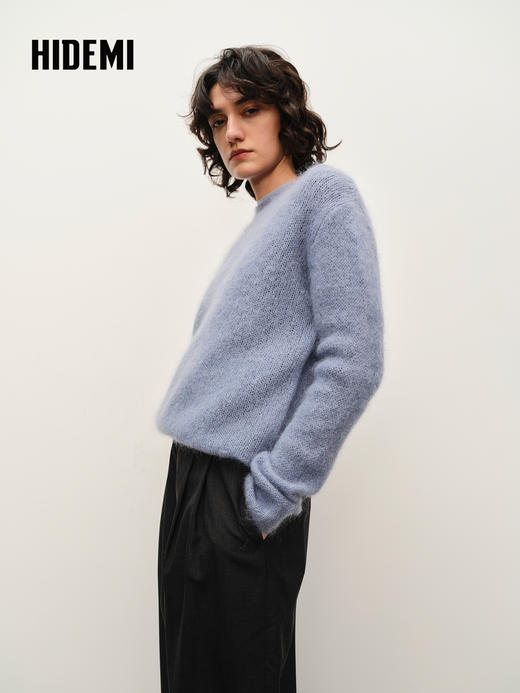 HIDEMI 南非初生马海毛粗针圆领毛衣 商品图4
