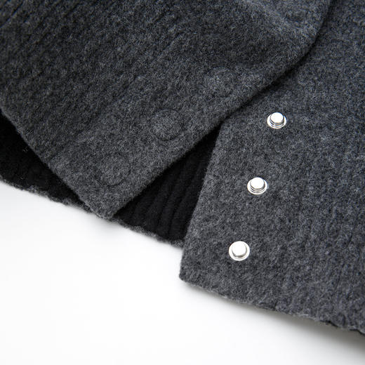 ROMI STUDIO水貂皮草毛领澳洲羊毛短款夹克毛呢外套RWCWWG6553【可拆卸水貂毛领】 商品图5