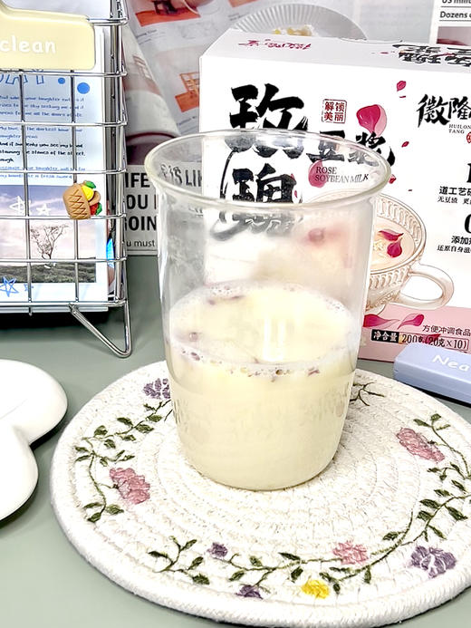 【徽隆堂玫瑰豆浆】当玫瑰花香遇上浓郁豆香👏喝一口满嘴都是玫瑰香😋上班早八来不及吃早餐快试试它！！限时+0.1💰多送1盒10条❗ 🌷一口惊艳到我了！ 商品图4