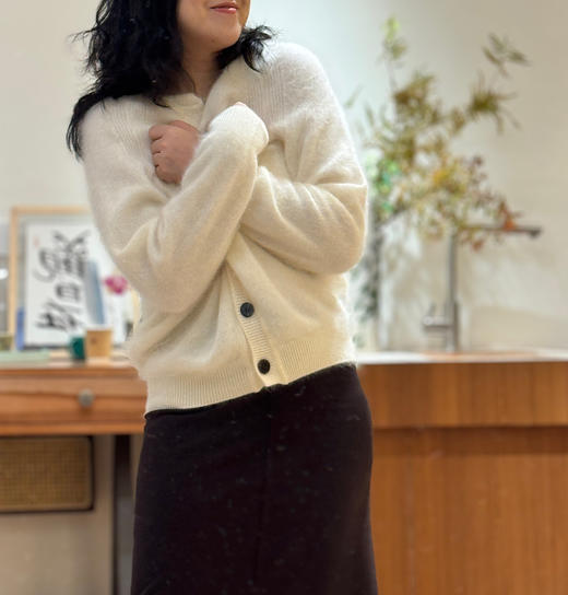   红莲 羊绒拉绒纽扣女开衫 JHL-22877「Ic*cle之*禾同款」 商品图4