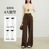 【10/29新品】熙世界松弛感坑条针织阔腿裤女秋冬季复古咖色加厚窄版直筒休闲裤 商品缩略图2
