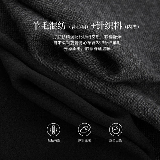 【10/29新品】熙世界miu系千金穿搭打底衫羊毛呢背心连衣裙两件套装女2025秋冬 商品图3