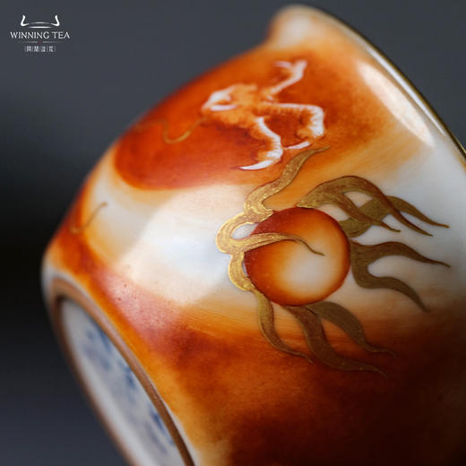 问鼎鼎峰柴窑天青手握杯（龙腾戏珠） 商品图4