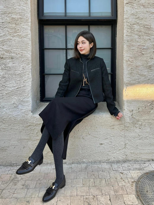 官网299！福家秋冬羊绒棉竖条纹外穿加厚打底保暖裤女显瘦连脚袜舒适高弹踩脚袜 蓄热抗寒一条过冬 商品图7