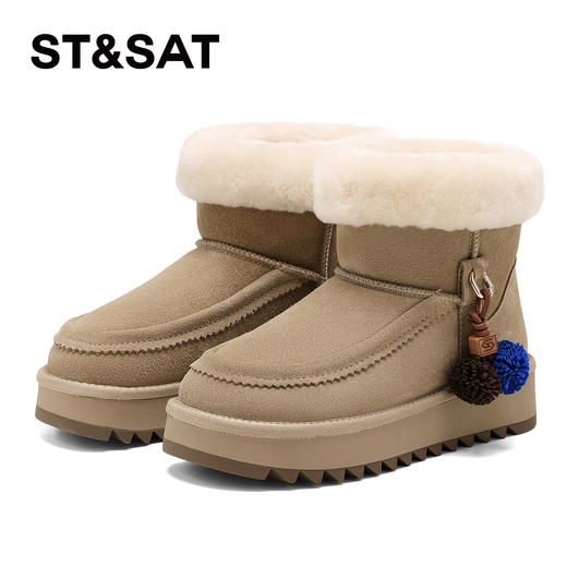 星期六时尚百搭流苏球厚底雪地靴SSD4118C5X 商品图8