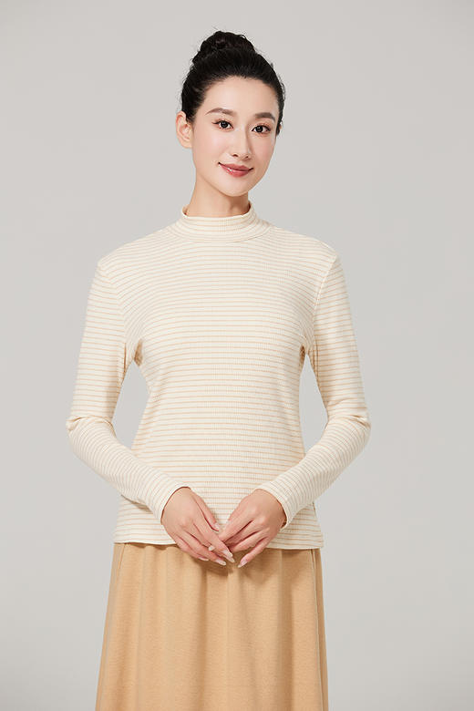 【素道】有机棉女士打底衫(薄款 )  小高领 长袖女士上衣 修身打底衫  秋冬内搭 亲肤舒适 百搭 贴身保暖  [漳州仓] 商品图6