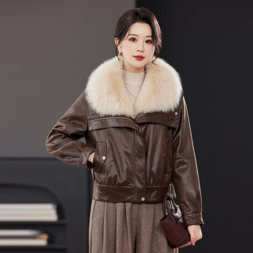 TC 23603狐狸毛领皮草海军小个子外套兔毛内胆 商品图3