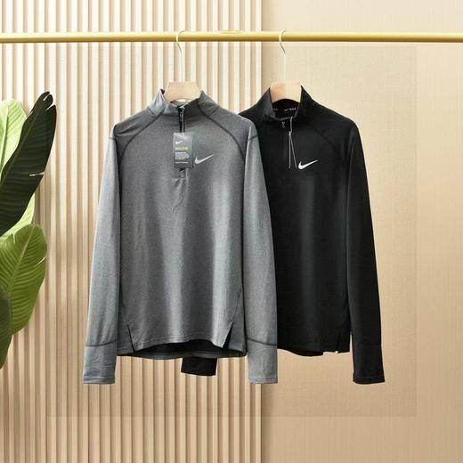 耐刻秋季立领半拉链运动男士女士轻薄速干健身弹力 打底 外穿 长袖T恤衫 商品图0