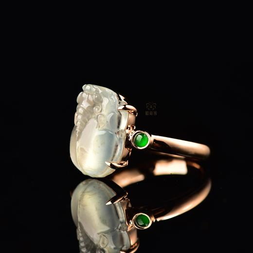 【福运】玻璃种白翡貔貅戒指-JZ12407035 商品图4