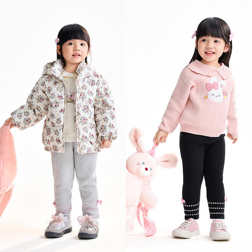 【实体店同款】女童全腰针织打底夹裤冬季新款安奈儿童装XG546010 商品图3