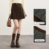 【10/29新品】熙世界知识分子风毛呢半身裙女高腰复古a字百褶短裙2025秋冬新款 商品缩略图1