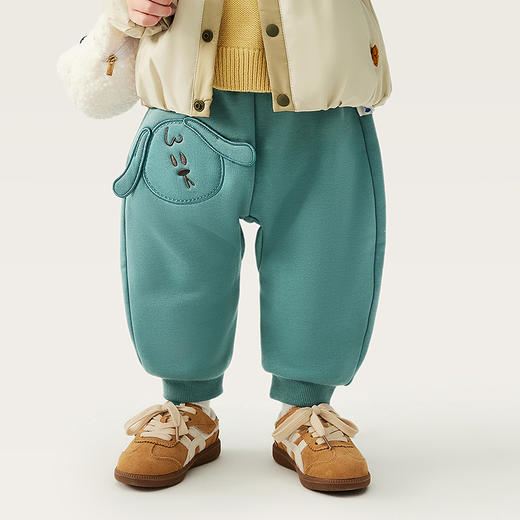 迷你巴拉男童女童宝宝裤子2025冬新品远红外发热锁温保暖长裤 商品图2