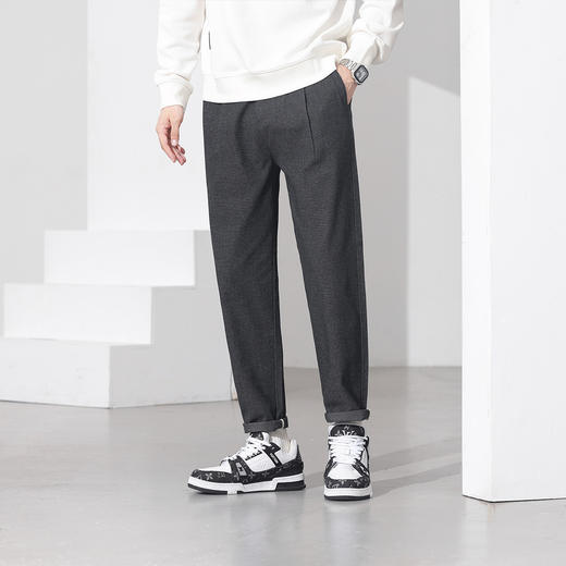 【绵羊毛系列】罗蒙秋冬男士休闲裤撞色袋布时尚立体剪裁舒适百搭长裤子 商品图2