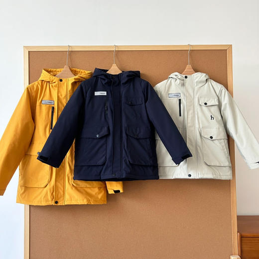 哈吉斯工装中大童冲锋棉服外套8102702 商品图1