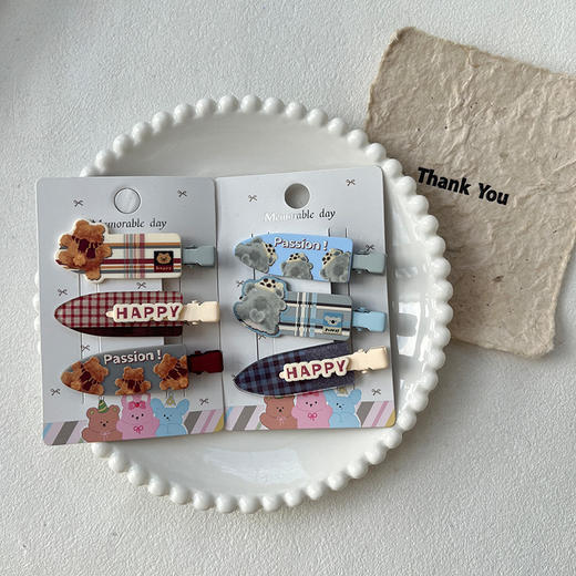 萌趣元素帆板夹组合发夹（3个）纪念日百货门店同款-164550471 商品图2