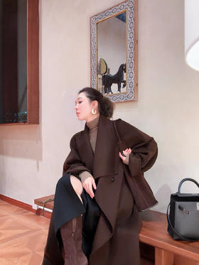 PIANAI冷小姐# 挡风领双面羊毛大衣