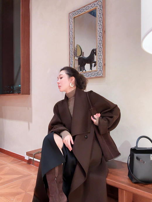 PIANAI冷小姐# 挡风领双面羊毛大衣 商品图0